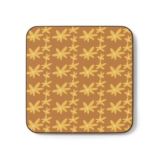 Warm Autumn Floral Hardboard Back Coaster