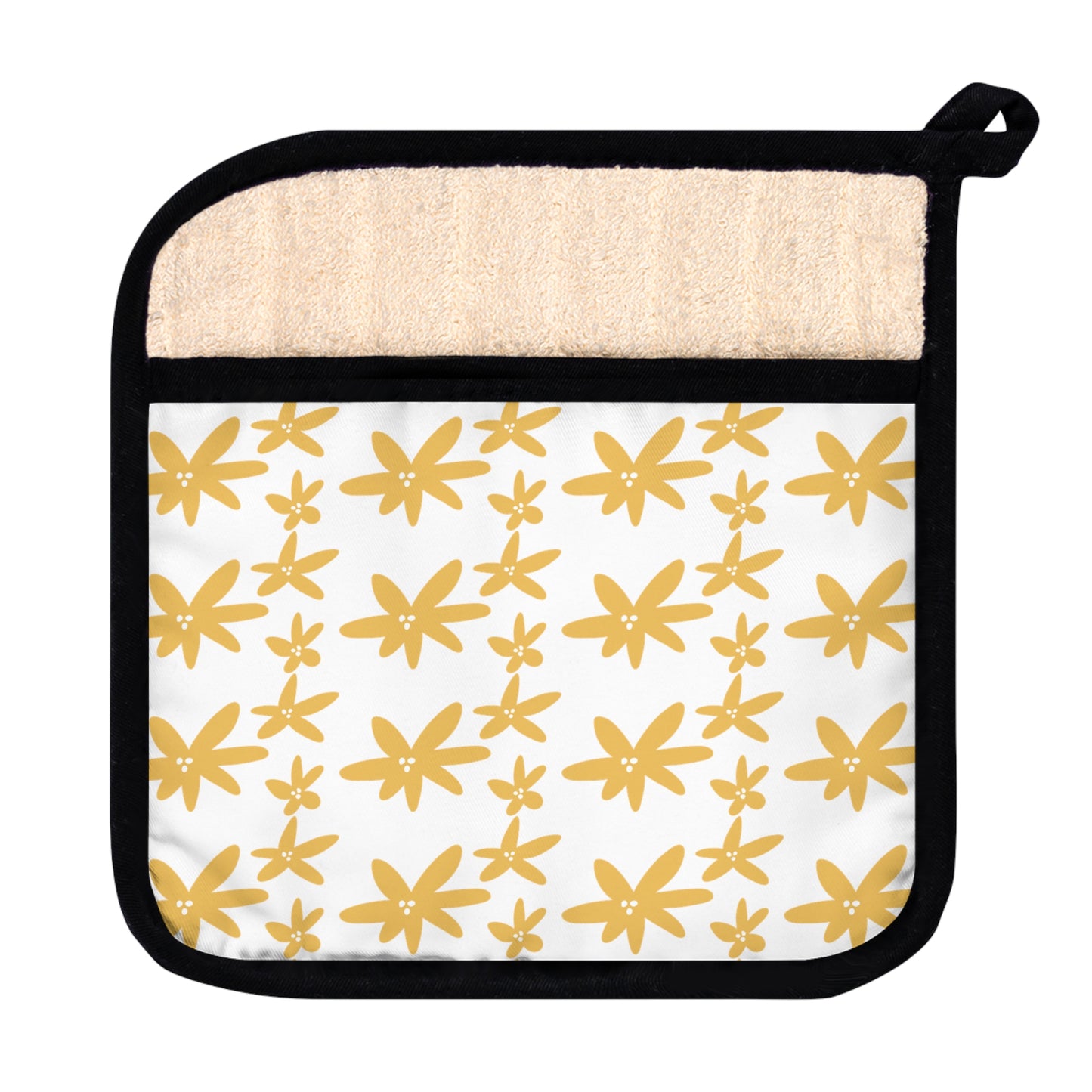 Bright Autumn Floral Pot Holder with Pocket