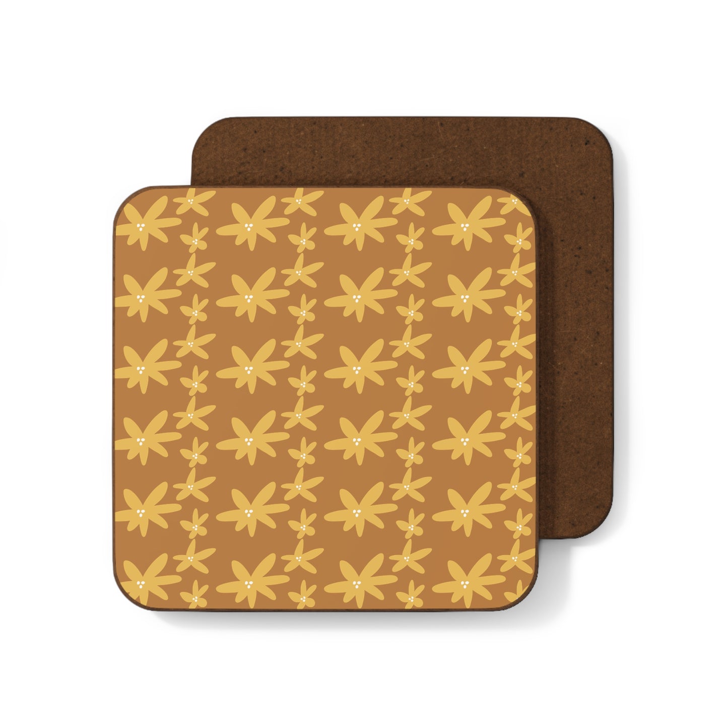 Warm Autumn Floral Hardboard Back Coaster