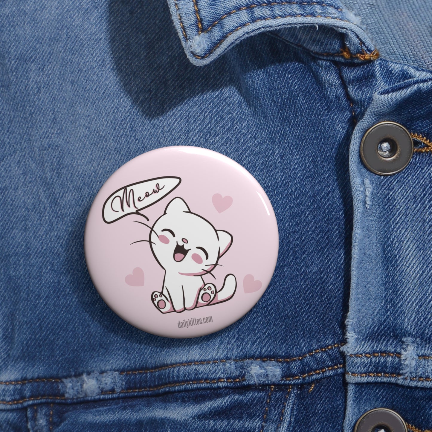 Meow Kittee Pin Button