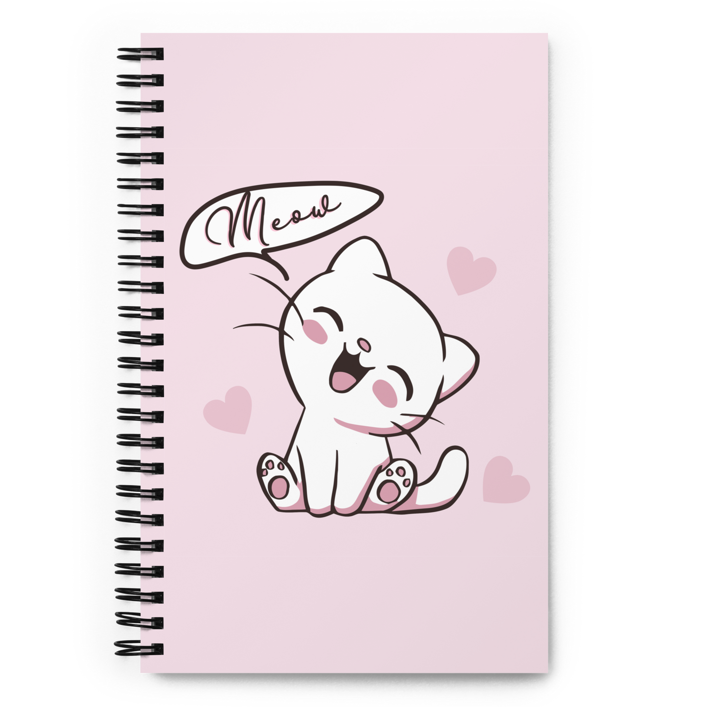 Meow Kittee Dotted Spiral Notebook