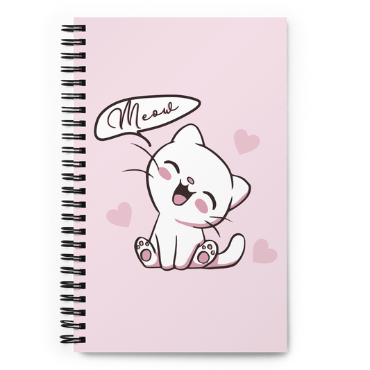 Meow Kittee Dotted Spiral Notebook