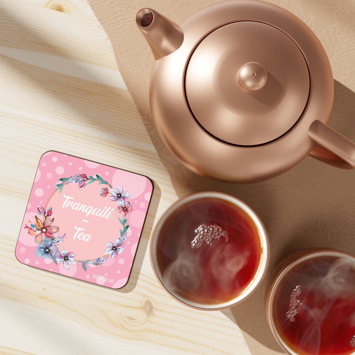 Tranquili-Tea Hardboard Back Coaster