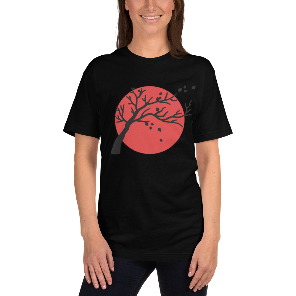 Red Circle Flowing Tree-Shirt